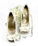 Gold Satin Ballet Platform Heels