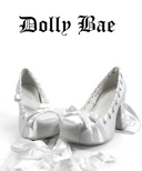White Satin Ballet Platform Heels
