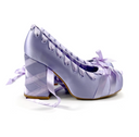 Lavander Satin Ballet Platform Heels