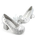 White Satin Ballet Platform Heels