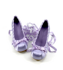 Lavander Satin Ballet Platform Heels