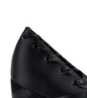 Black Satin Ballet Platform Heels