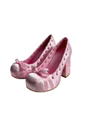 Pink Satin Ballet Platform Heels