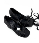 Black Satin Ballet Platform Heels