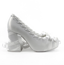 White Satin Ballet Platform Heels