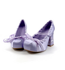 Lavander Satin Ballet Platform Heels