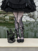 Black Satin Ballet Platform Heels