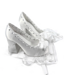 White Satin Ballet Platform Heels