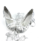 White Satin Ballet Platform Heels