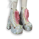Retro Embroidered Heeled Boots