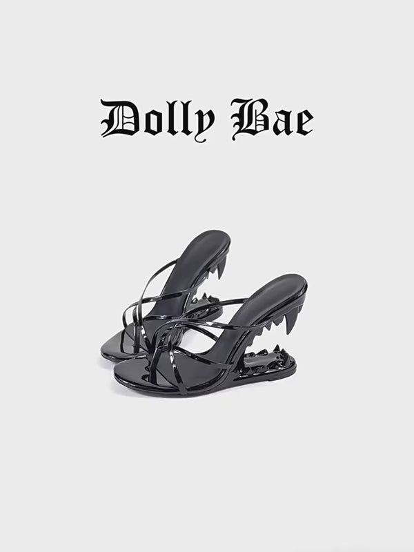 Black fangs sandals goth