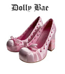 Pink Satin Ballet Platform Heels